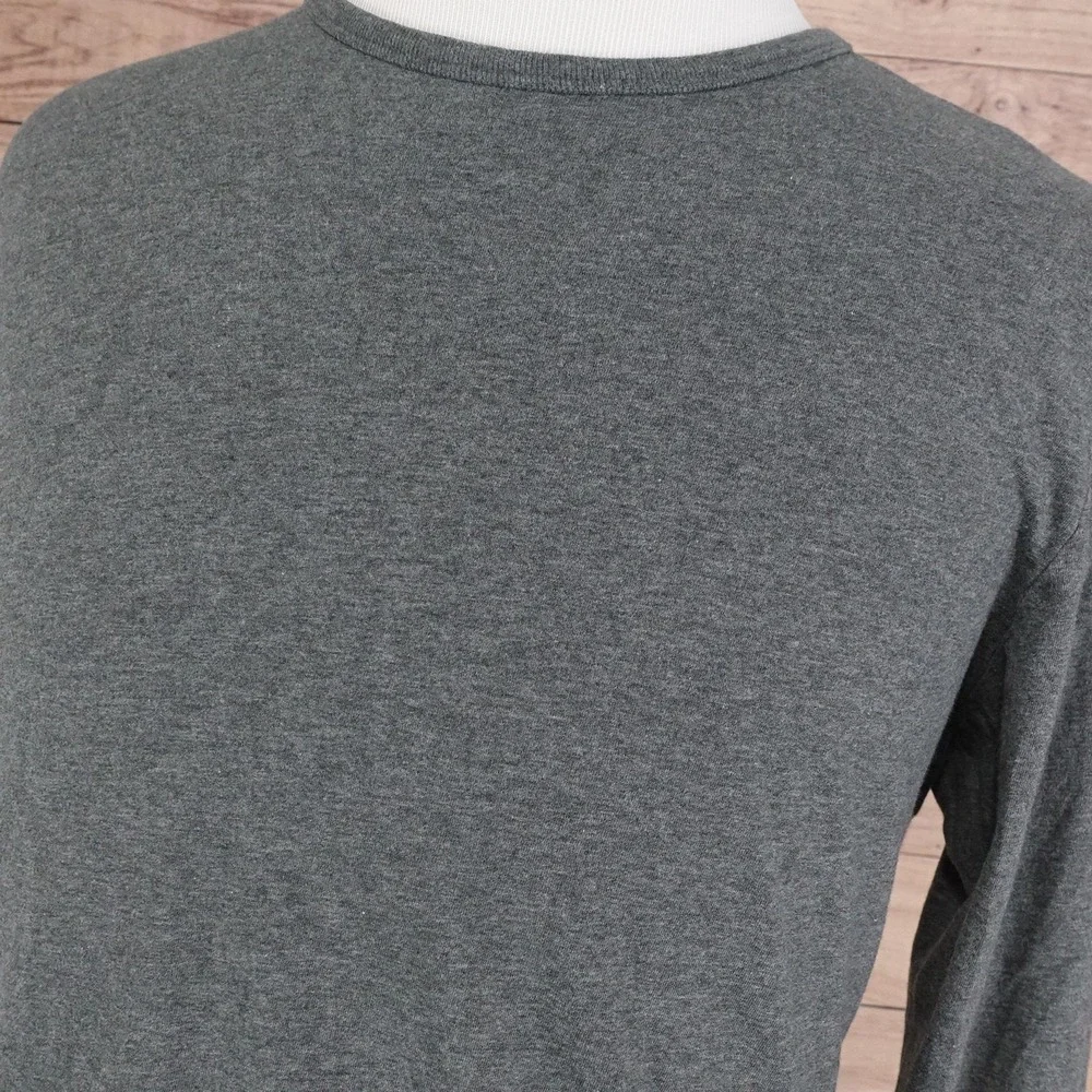 Banana Republic Shirt Mens Large‎ Gray Long Sleeve Crewneck Tagless Cotton Tee